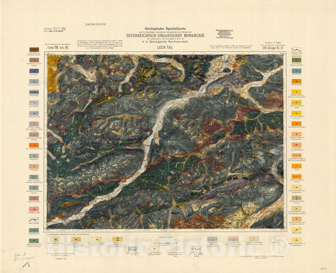 Map : Austria 1912- 4, Geologische Spezialkarte der Republik Osterreich , Antique Vintage Reproduction
