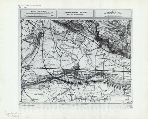 Map : Austria 1944 1, Umgebung von Bruck A.D. Leitha, Antique Vintage Reproduction