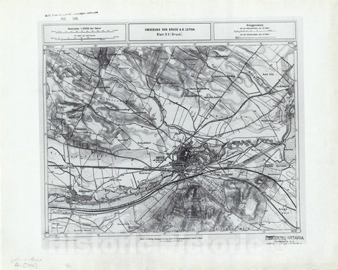 Map : Austria 1944 3, Umgebung von Bruck A.D. Leitha, Antique Vintage Reproduction