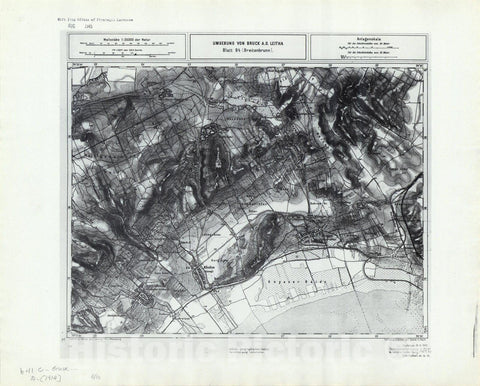 Map : Austria 1944 4, Umgebung von Bruck A.D. Leitha, Antique Vintage Reproduction
