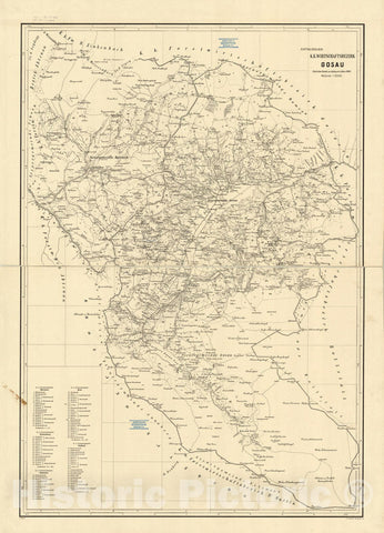 Map : Gosau, Austria 1909, K.K. Wirtschaftsbezirk Gosau nach dem Stande zu Anfang des Jahres 1909, Antique Vintage Reproduction