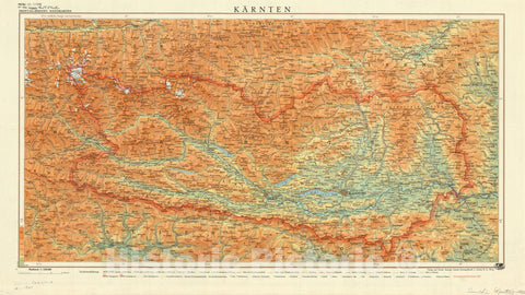 Map : Carinthia, Austria 1948, Freytag, Berndt: Handkarten Karnten , Antique Vintage Reproduction