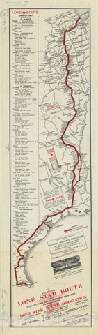 Map : Central United States from Illinois to Texas 1922, Map of the Lone Star Route : showing every city, town, village and hamlet throughout its entire length