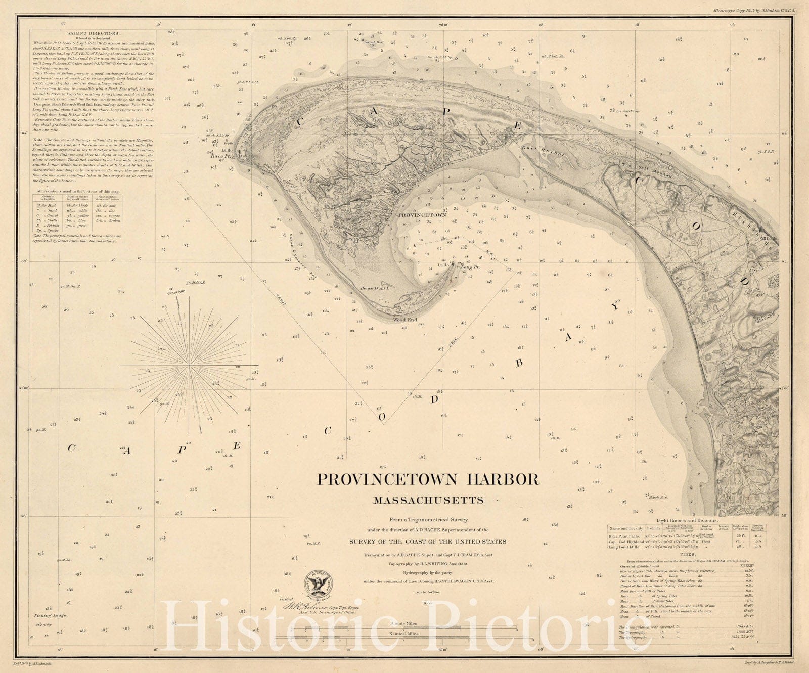 Map : Provincetown, Masssachusetts 1857, Provincetown Harbor, Massachusetts, Antique Vintage Reproduction