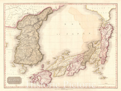 Map : Japan 1818, Antique Vintage Reproduction