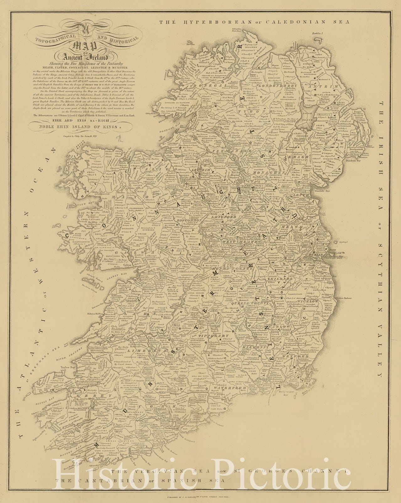 Map : Ireland 1846, Antique Vintage Reproduction
