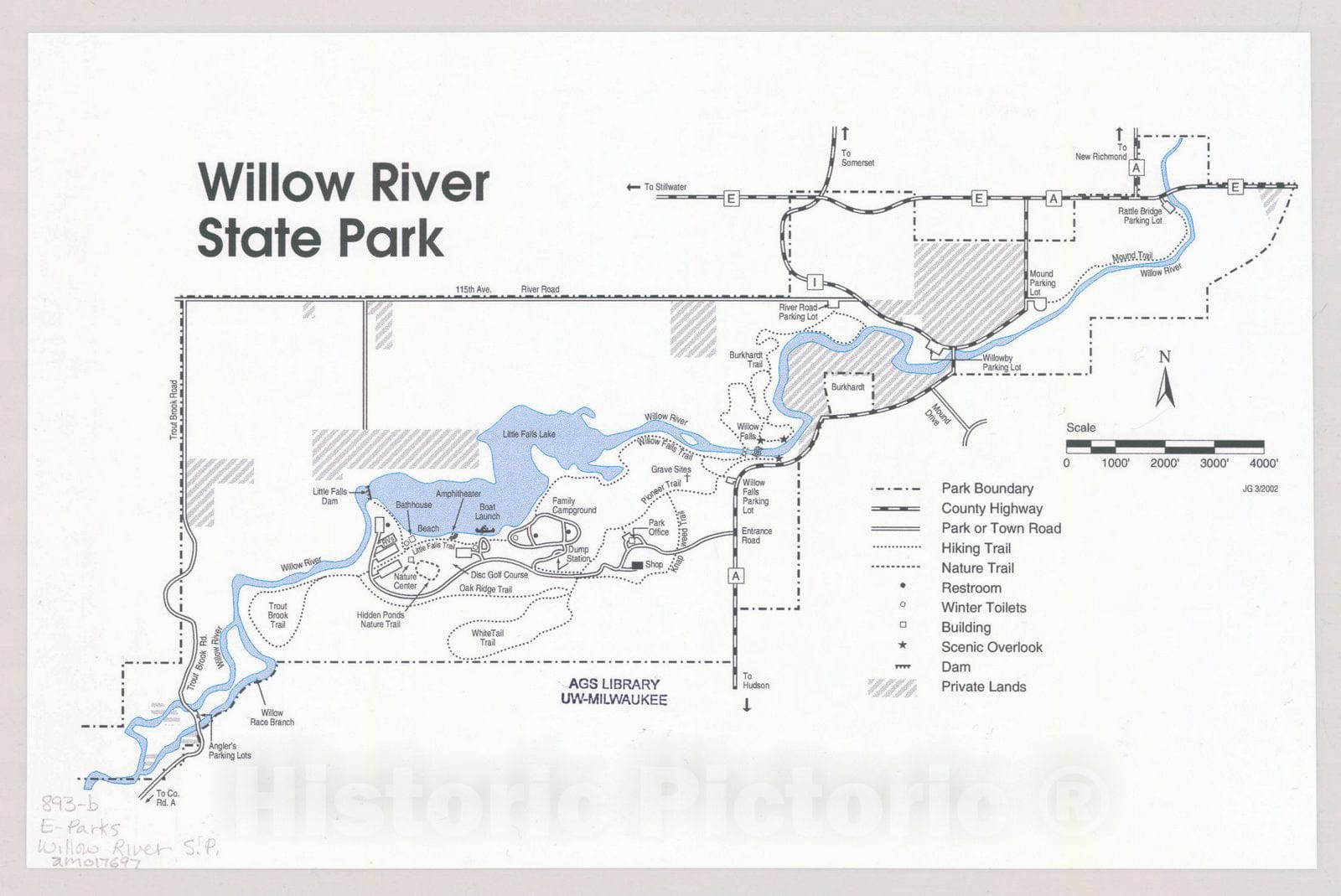 Map : Willow River State Park, Wisconsin , [Wisconsin state parks , forests, recreation areas & trails maps], Antique Vintage Reproduction