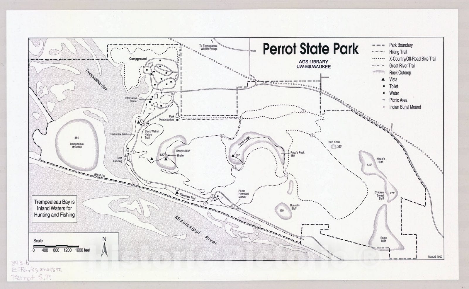 Map : Perrot State Park, Wisconsin , [Wisconsin state parks , forests, recreation areas & trails maps], Antique Vintage Reproduction