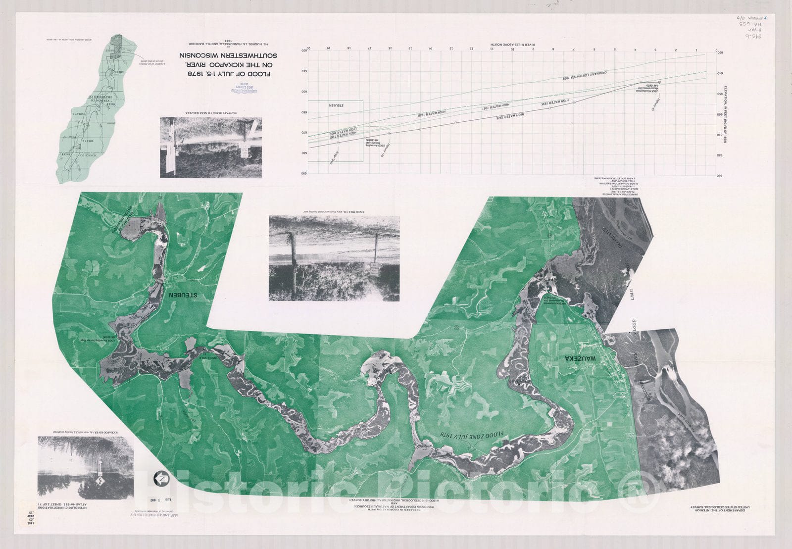 Map : Wisconsin 1981 2, Flood of July 1-5, 1978 on the Kickapoo River ...
