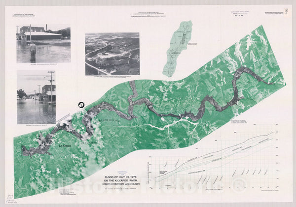 Map : Wisconsin 1981 6, Flood of July 1-5, 1978 on the Kickapoo River ...