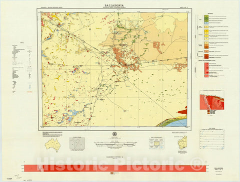 Map : Balladonia, Australia 1971, Australia 1:250,000 geological series , Antique Vintage Reproduction