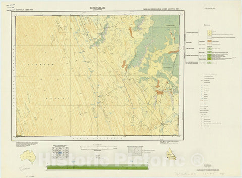 Map : Birdsville, Queensland, Australia 1965, Australia 1:250,000 geological series , Antique Vintage Reproduction