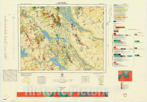 Map : Edjudina, Australia 1973, Australia 1:250,000 geological series , Antique Vintage Reproduction