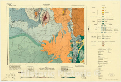 Map : Springsure, Queensland, Australia 1956, Australia 1:250,000 geological series , Antique Vintage Reproduction