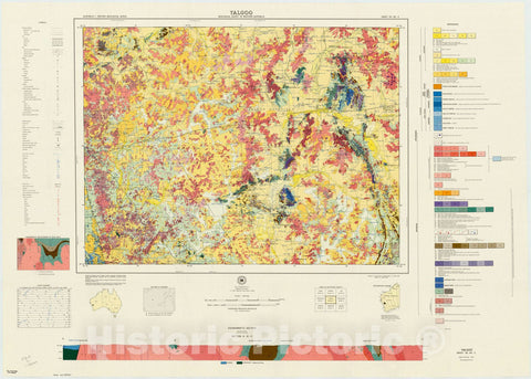 Map : Yalgoo, Australia 1975, Australia 1:250,000 geological series , Antique Vintage Reproduction