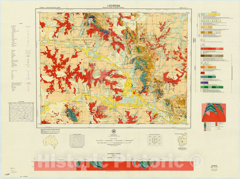 Map : Leonora, Australia 1975, Australia 1:250,000 geological series , Antique Vintage Reproduction