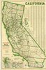 Map : California 1913, State highway map of California , Antique Vintage Reproduction
