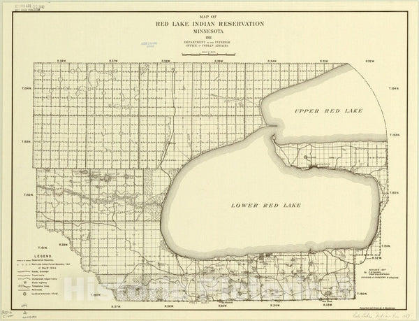 Map : Red Lake Indian Reservation, Minnesota 1937, Map of Red Lake Ind ...