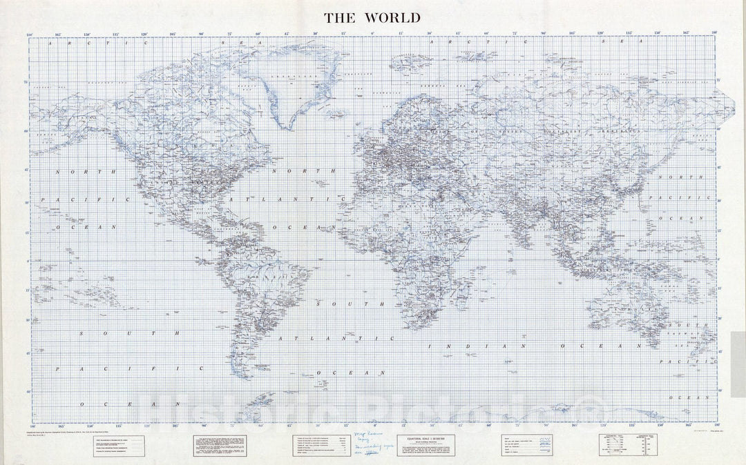 Map : The World 1947, The world , Antique Vintage Reproduction