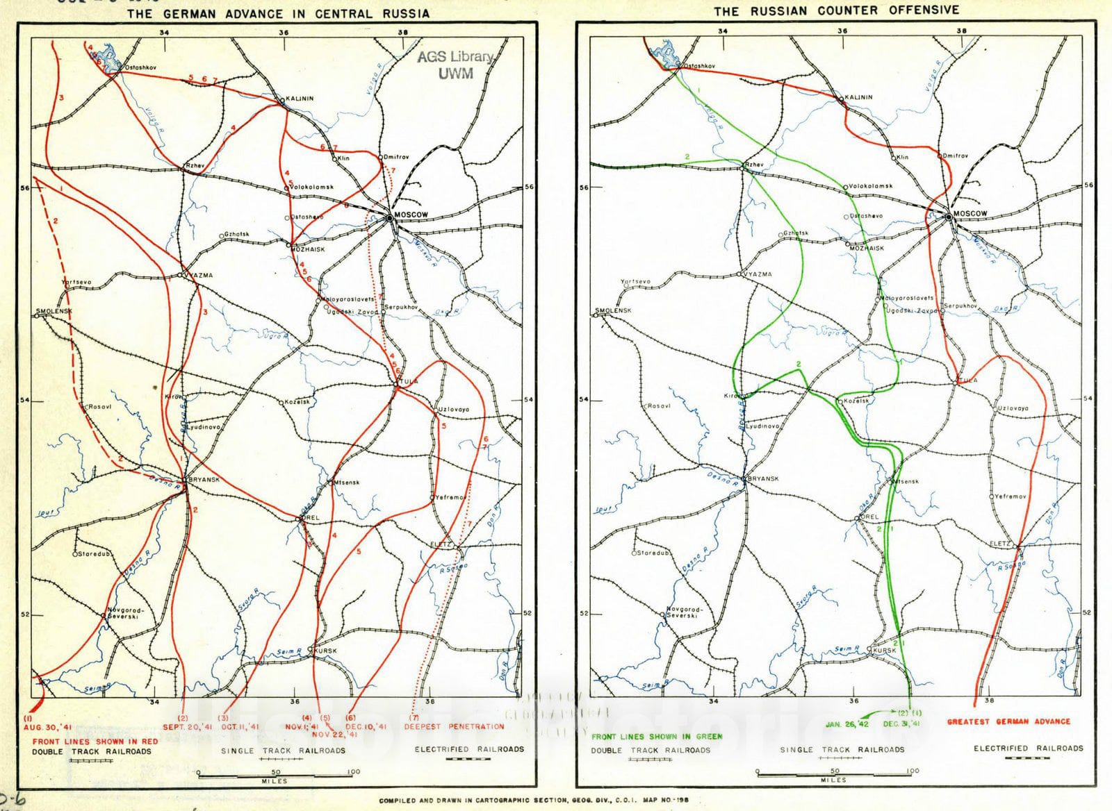 Map : Russia 1942, The German advance in central Russia [and] the Russ ...