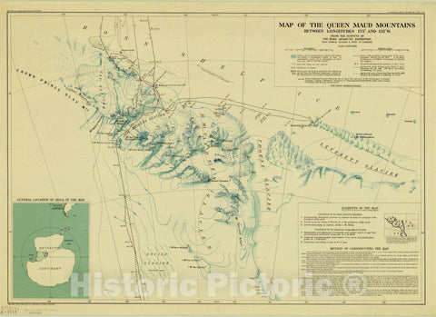 Map : Queen Maud Land, Antarctica 1931, Map of the Queen Maud Mountains : between longitudes 175' and 135' W. from the Surveys of the Byrd Antarctic Expedition