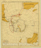 Map : Antarctica 1929, Kart over ekspedisjoner utsendt av konsul Lars Christensen, Sandefjord, Norge 1926-29, Antique Vintage Reproduction