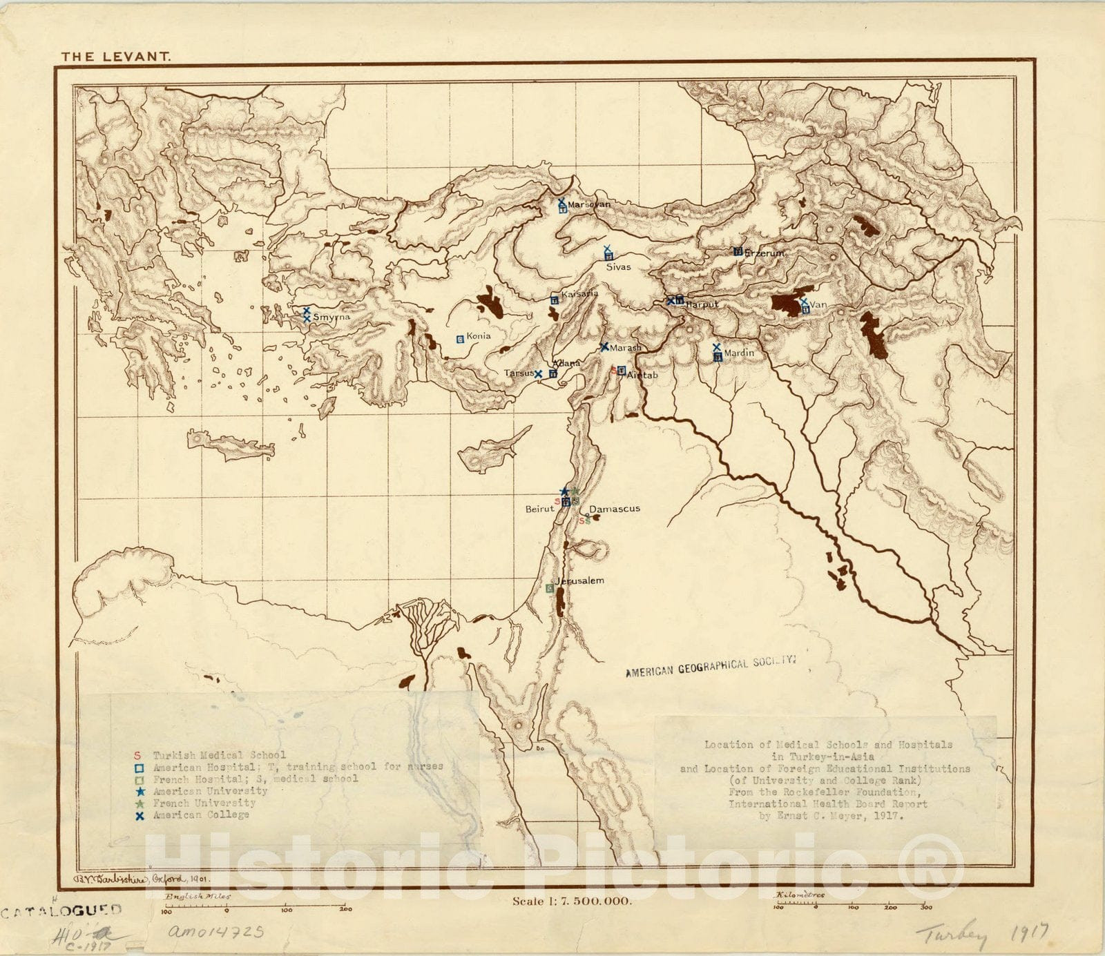 Map : Middle East 1901, The Levant, Antique Vintage Reproduction