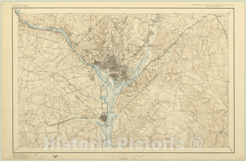 Map : Washington, D.C. 1895, Maryland--District of Columbia--Virginia, Washington sheet , Antique Vintage Reproduction