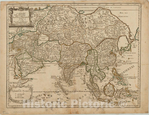 Map : Asia 1676, L'Asie : reveue et augmentee , Antique Vintage Reproduction