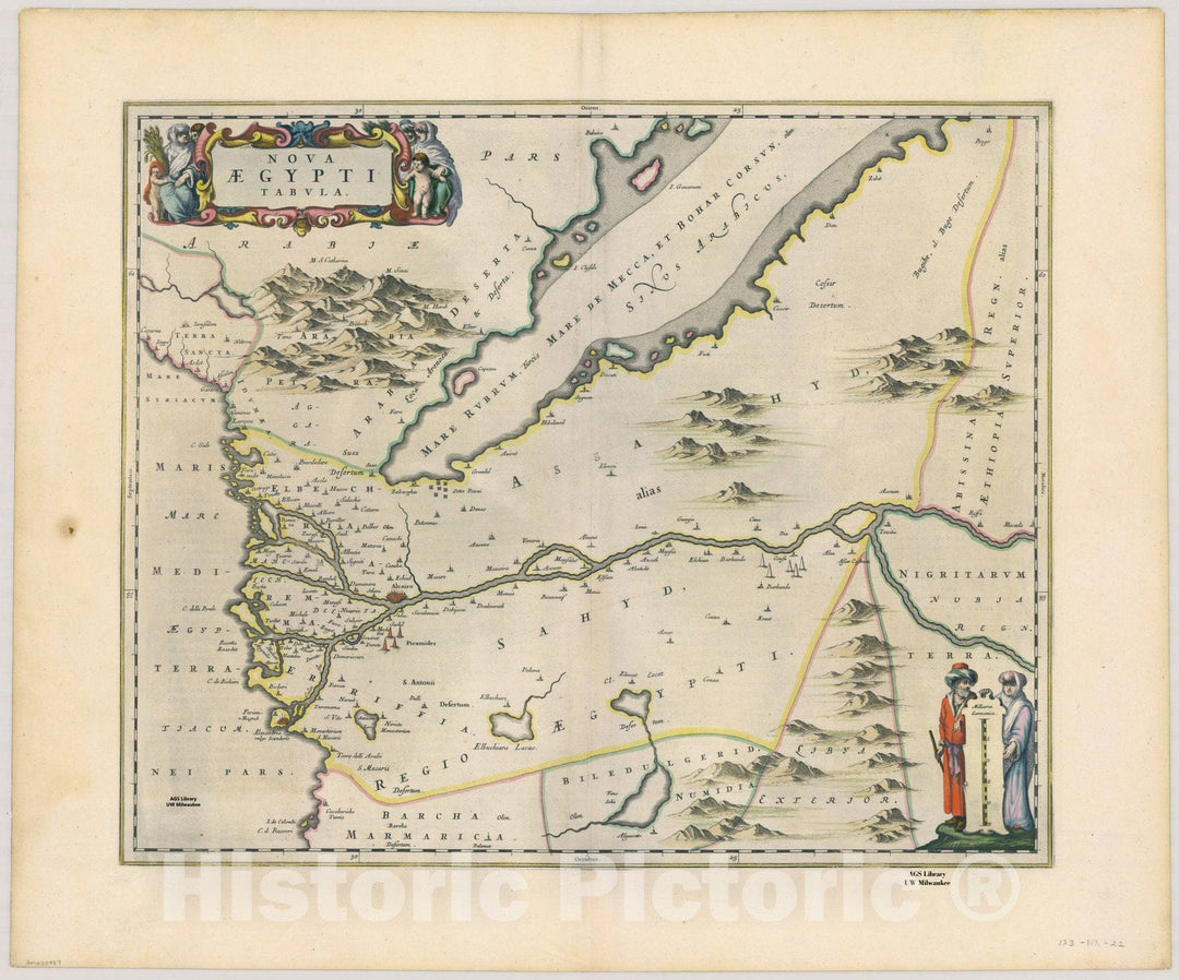 Map : Holy Land Maps #64, Nova Aegypti tabula, Antique Vintage Reproduction