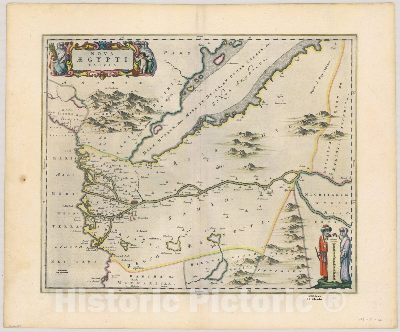 Map : Holy Land Maps #64, Nova Aegypti tabula, Antique Vintage Reproduction
