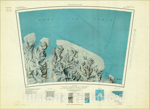 Map : Antarctica 1967, Shackleton Glacier , Antique Vintage Reproduction