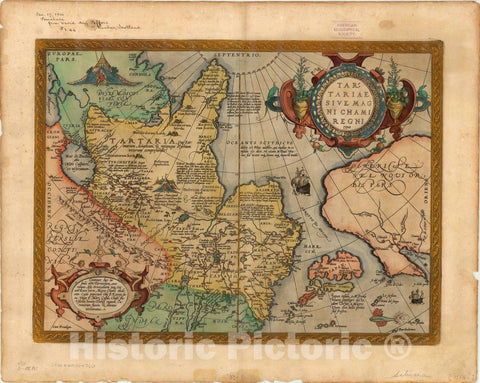 Map : Asia 1592, Tartariae Sive Magni Chami Regni ty?pus, Antique Vintage Reproduction