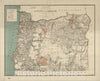 Map : Oregon 1884, State of Oregon , Antique Vintage Reproduction