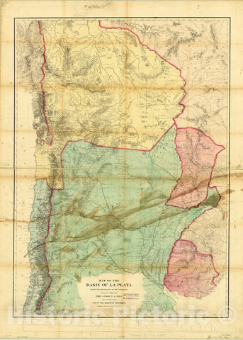 Map : La Plata, Argentina 1856, Antique Vintage Reproduction