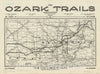 Map : Oklahoma 1921, [National highways map of Oklahoma and the Texas Panhandle : showing the Ozark Trails route] , Antique Vintage Reproduction