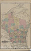 Map : Wisconsin 1877, Map of the state of Wisconsin , Antique Vintage Reproduction
