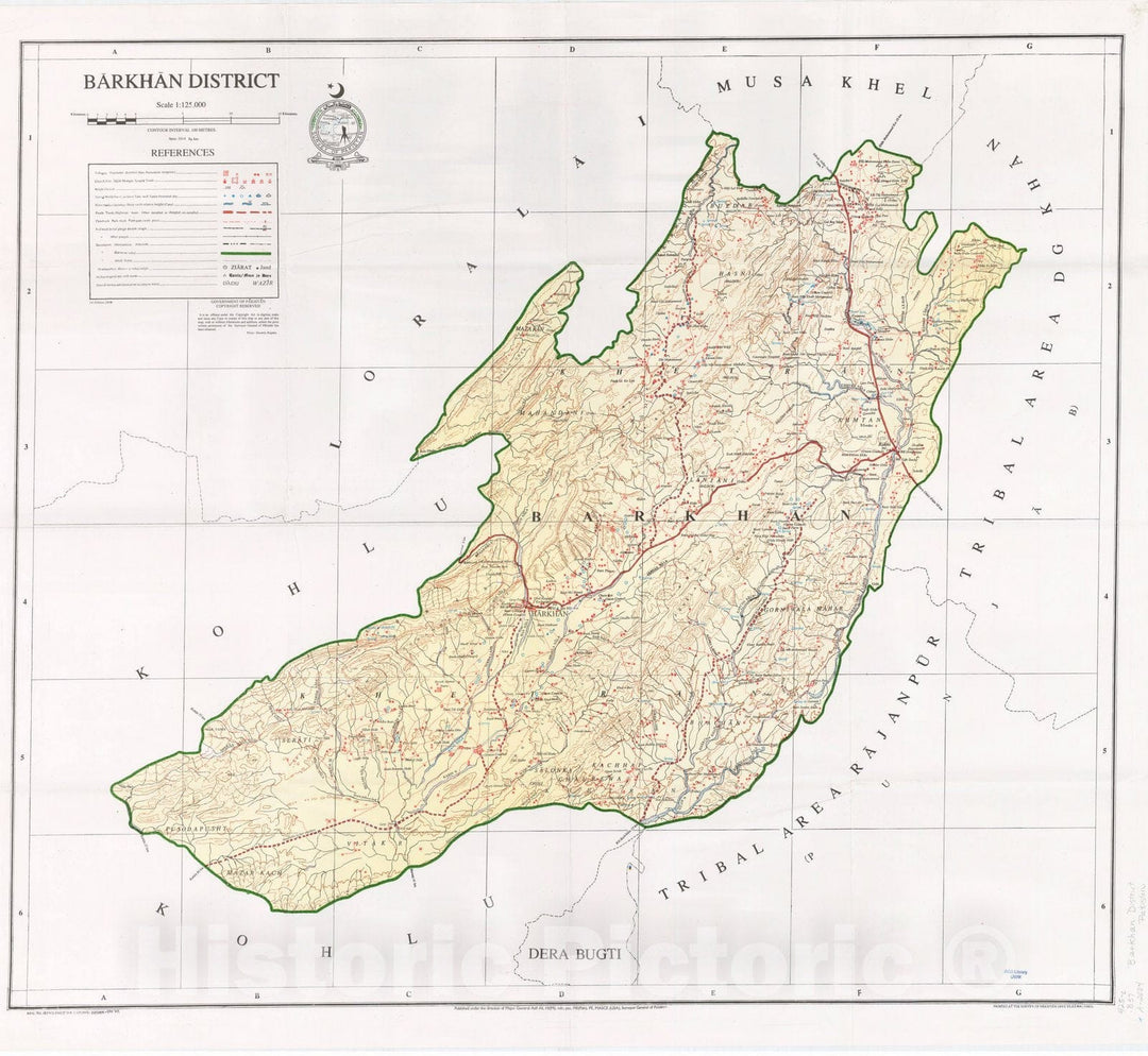 Map : Barkhan District, Pakistan 2004, Barkhan District , Antique Vintage Reproduction