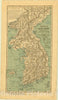 Map : Korea 1895, Korea or Cho-sen of the Japanese , Antique Vintage Reproduction
