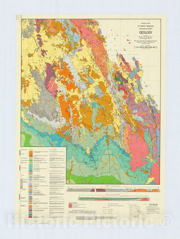 Map : Fitzroy, Queensland, Australia 1966, Queensland, Fitzroy region resources series, geology , Antique Vintage Reproduction