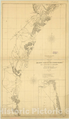 Map : Georgia 1861, Sketch of the Atlantic coast of the United States from Savannah River to St. Mary's River, embracing the coast of the State of Georgia