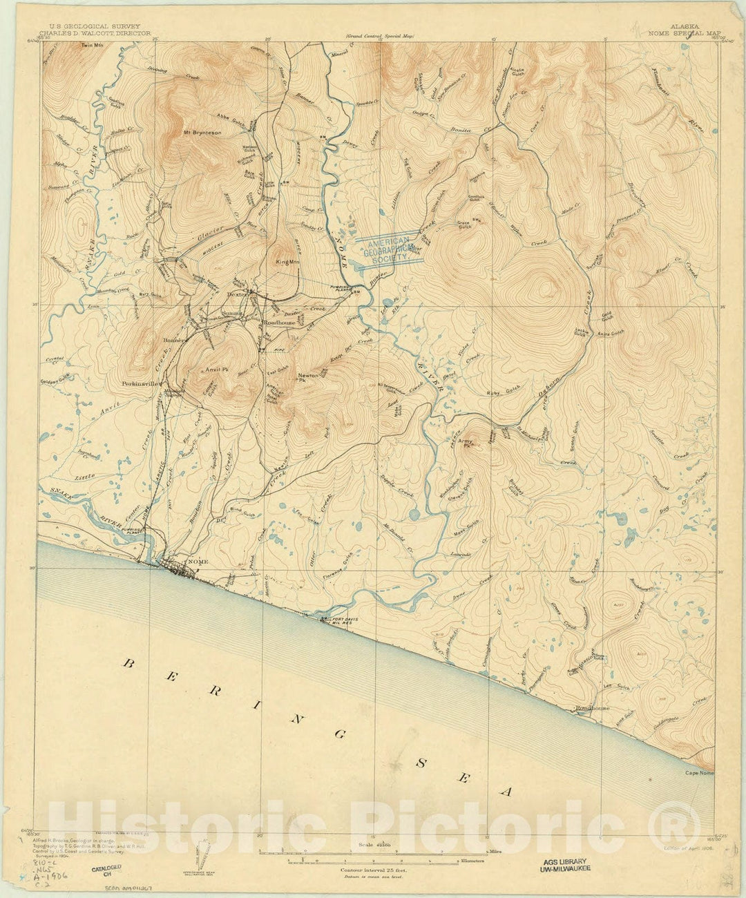 Map : Alaska 1906, Alaska, Nome special map , Antique Vintage Reproduction