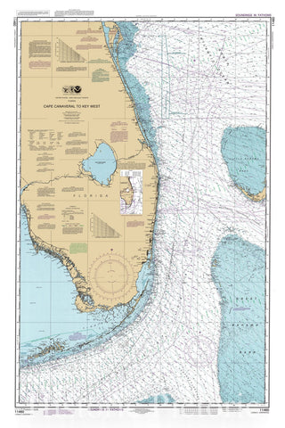 Map : Florida 2009, United States--east and Gulf coasts, Florida, Cape Canaveral to Key West , Antique Vintage Reproduction