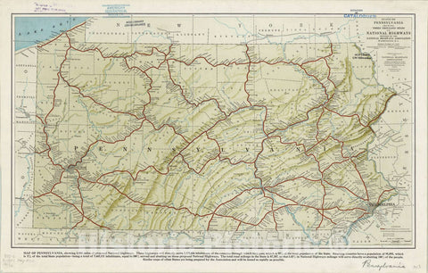 Map : Pennsylvania 1913, National highways map of the State of Pennsylvania : showing three thousand miles of national highways