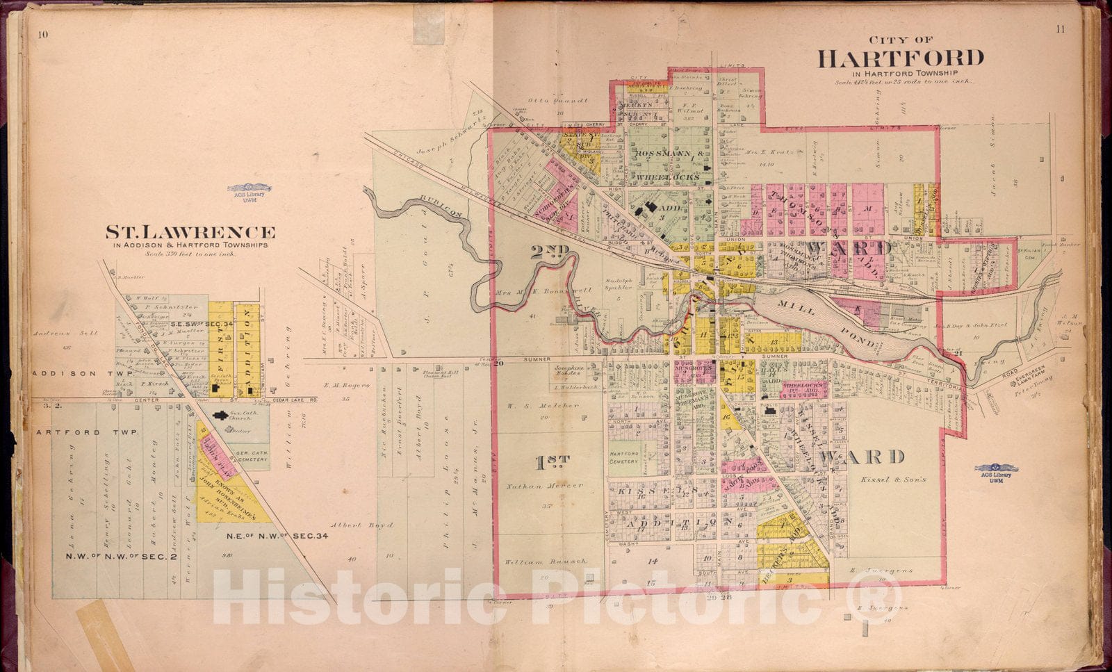 Historic Map Washington & Ozaukee Counties, Wisconsin 1915 14, Plat