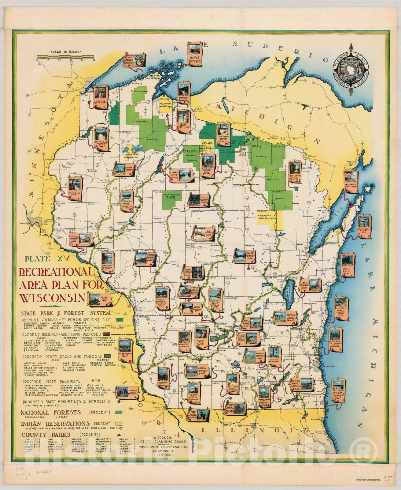 Wisconsin Adizzpro Ww2 Map.pdf Map : Wisconsin 1939 8, Recreational area plan for Wisconsin , Antique ...