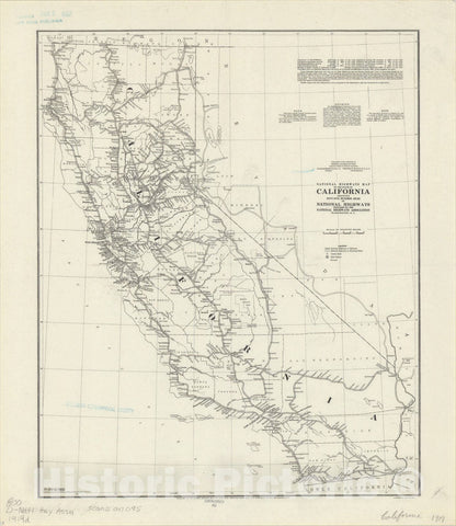 Map : California 1919, National Highways map of the state of California showing fifty-five hundred miles of National Highways