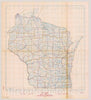 Map : Wisconsin 1947, State of Wisconsin, index map, control leveling , Antique Vintage Reproduction