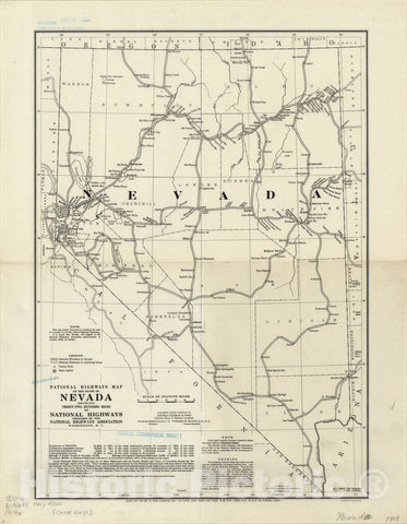 Map : Nevada 1919, National highways map of the state of Nevada: showing thirty-two hundred miles of national highways