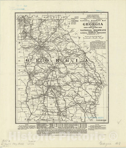 Map : Georgia 1919, National highways map of the state of Georgia : showing thirty-three hundred miles of national highways